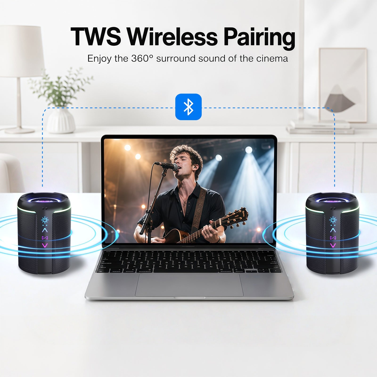 Omuca 2-in-1 Detachable Bluetooth Speaker - (Blue)