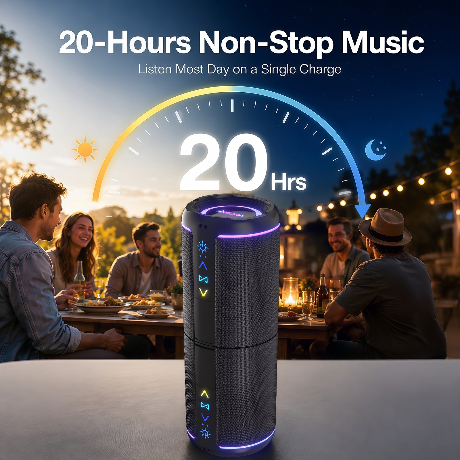 Omuca 2-in-1 Detachable Bluetooth Speaker - (Black)