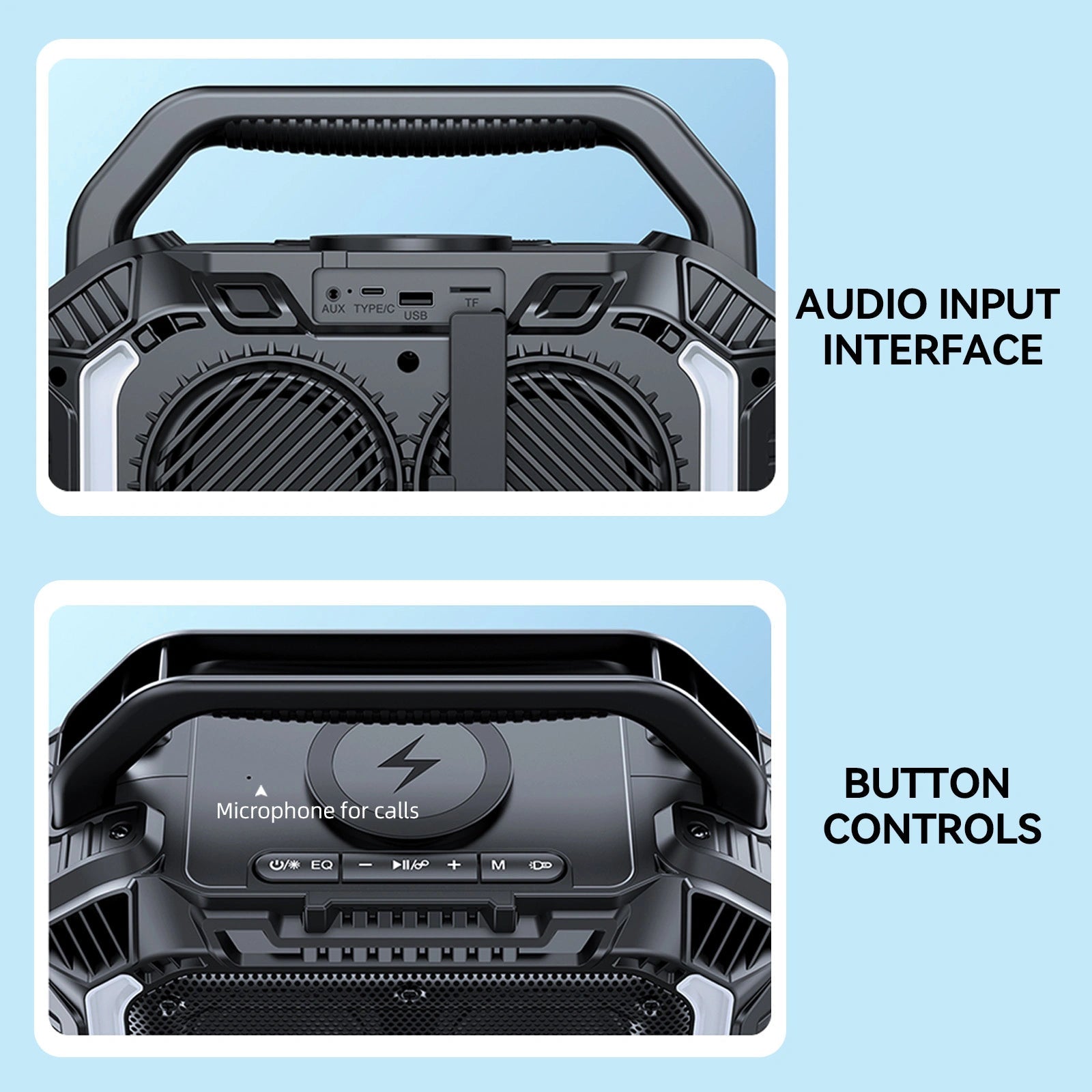Omuca Portable Bluetooth 5.3 Waterproof Speaker - (Black)