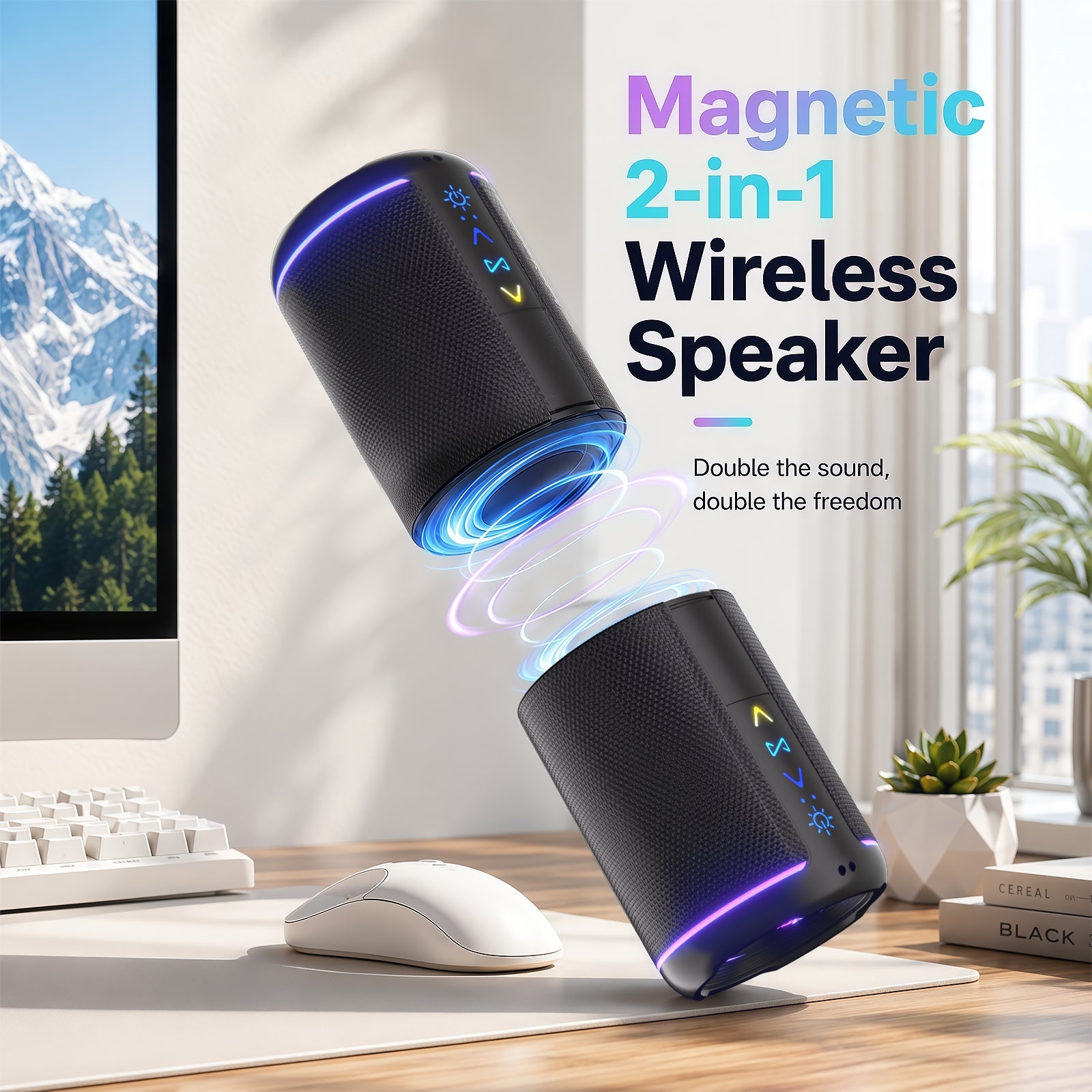 Omuca 2-in-1 Detachable Bluetooth Speaker - (Blue)