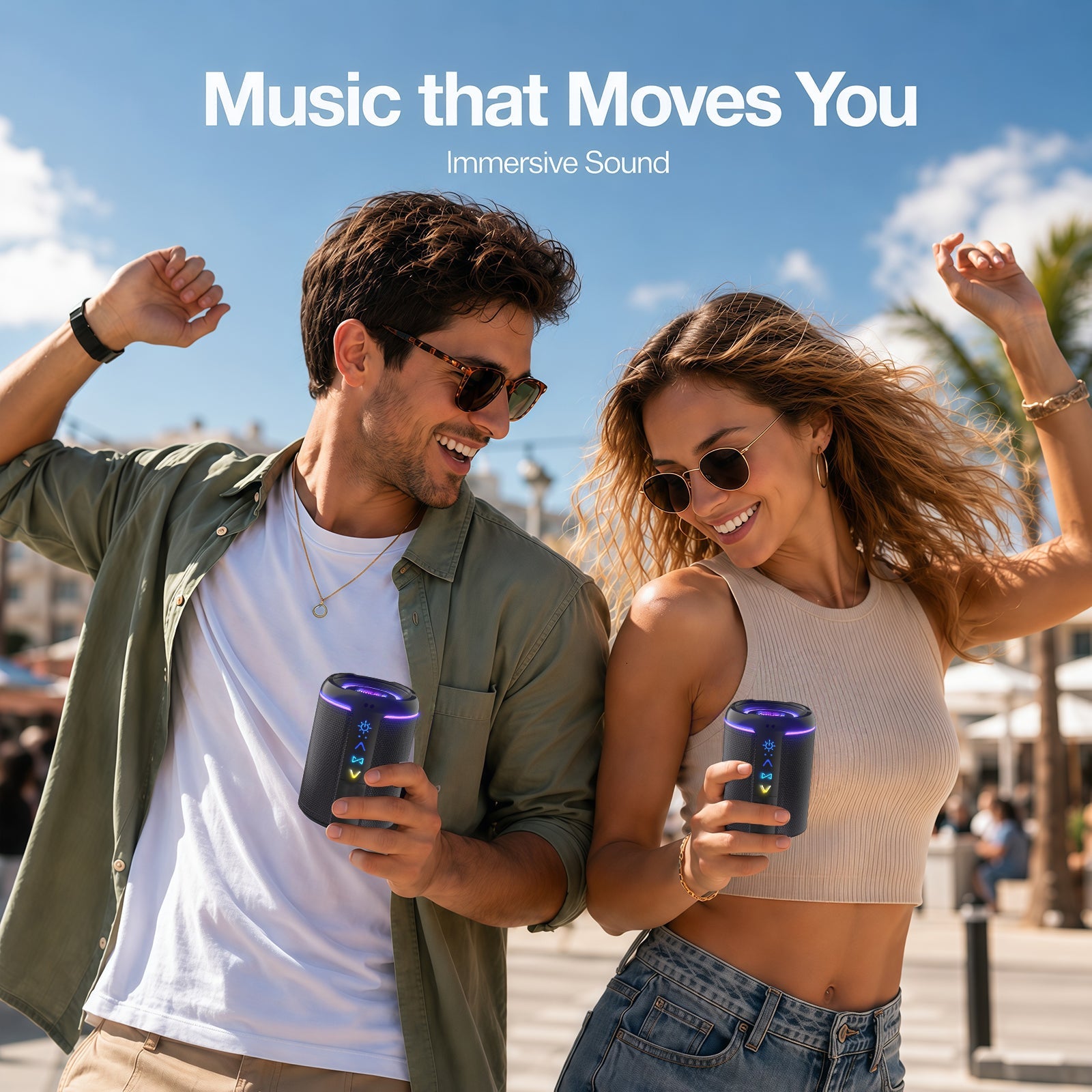 Omuca 2-in-1 Detachable Bluetooth Speaker - (Black)