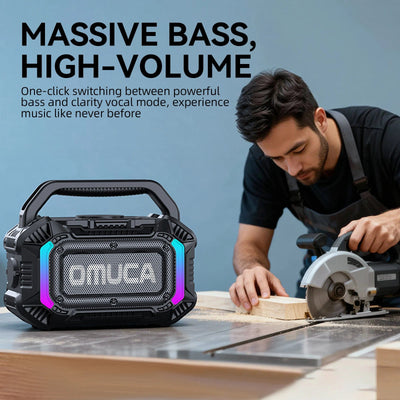 Omuca Portable Bluetooth 5.3 Waterproof Speaker - (Black)