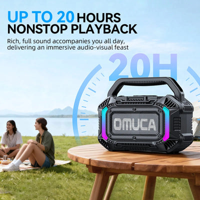 Omuca Portable Bluetooth 5.3 Waterproof Speaker - (Black)