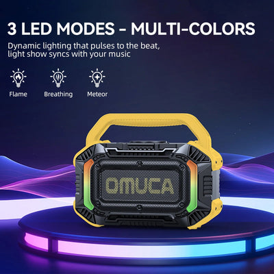 Omuca Portable Bluetooth 5.3 Waterproof Speaker - (Black)