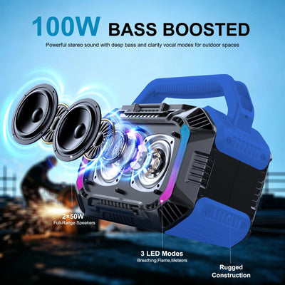 Omuca Portable Bluetooth 5.3 Waterproof Speaker - (Blue)