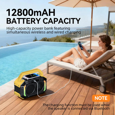 Omuca Portable Bluetooth 5.3 Waterproof Speaker - (Black)