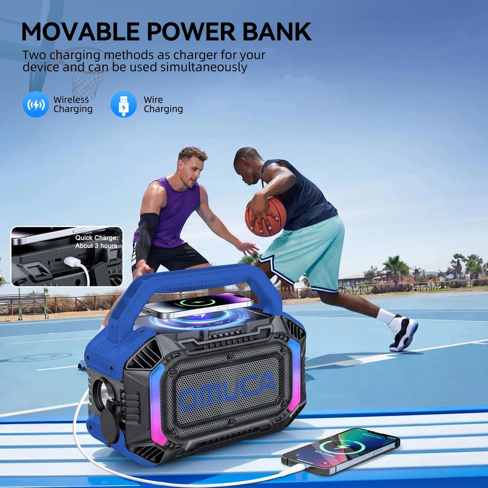 Omuca Portable Bluetooth 5.3 Waterproof Speaker - (Blue)